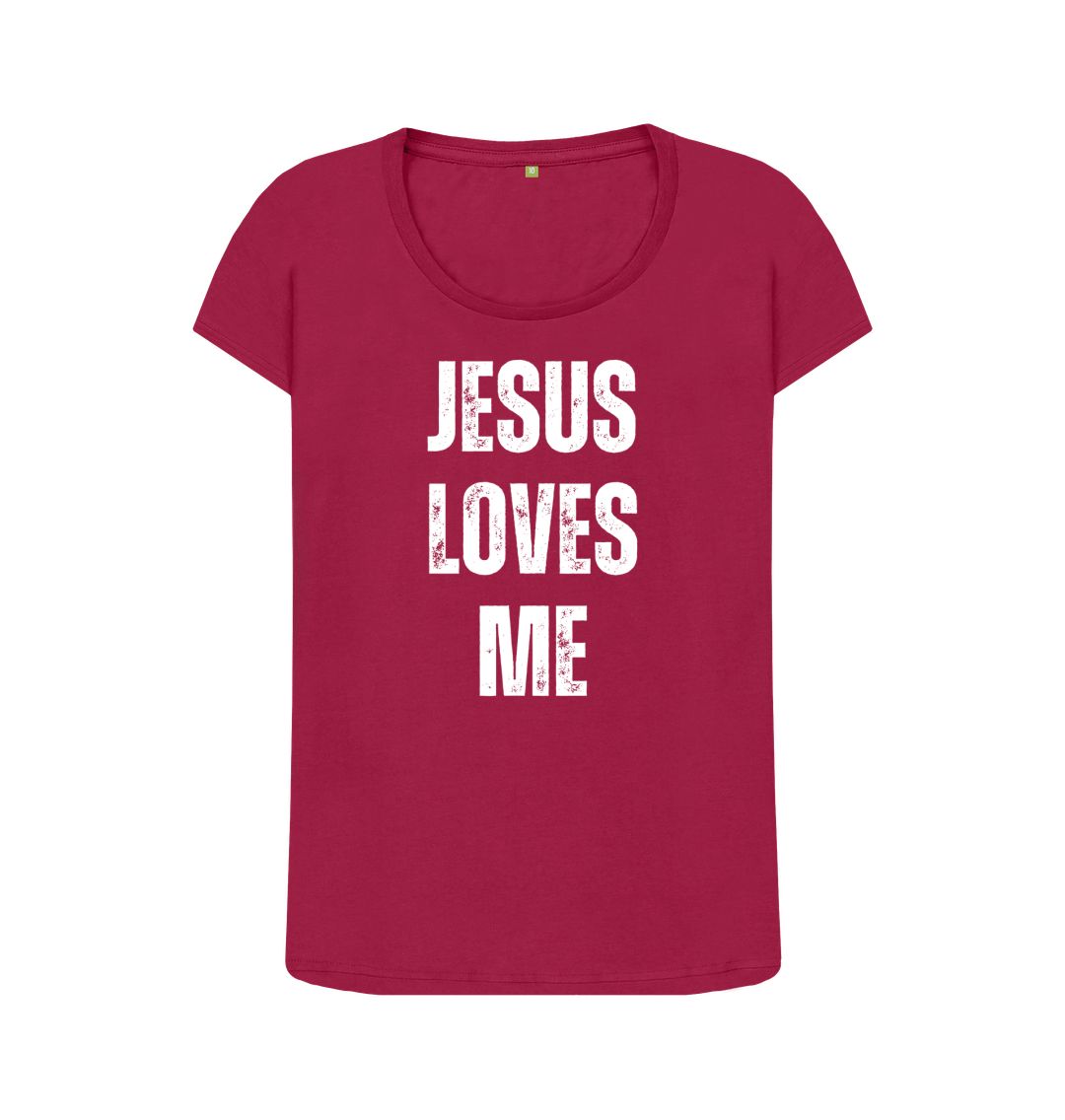 Jesus Loves Me 100% Organic cotton Women's Scoop Neck T-shirt