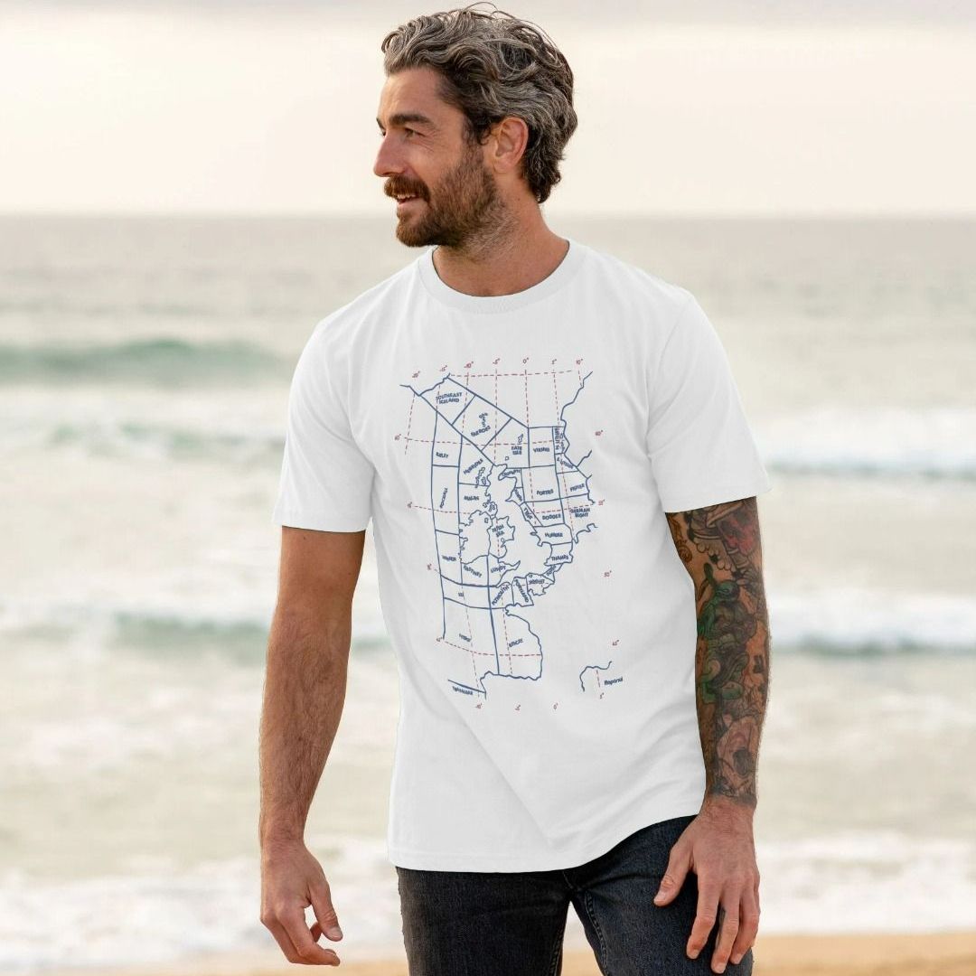 Shipping Forecast T-Shirt Marine Weather Map Tee Rapanui