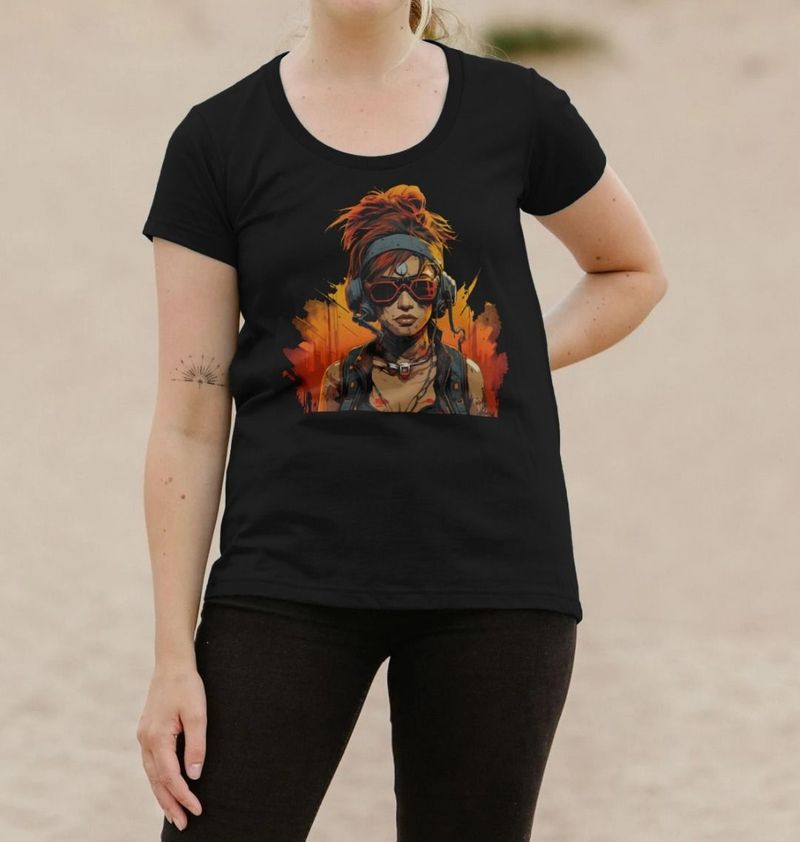Women's Galactic Sun Cyber Girl T-Shirt