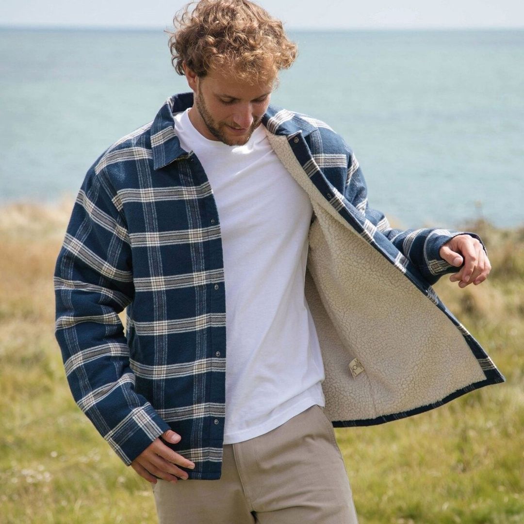 Men's Sherpa Lined Flannel Jacket - Main Image