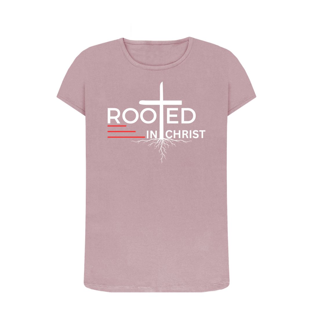 Colossians 2:7 - Rooted in Christ Organic cotton Women's Crew Neck T-shirt
