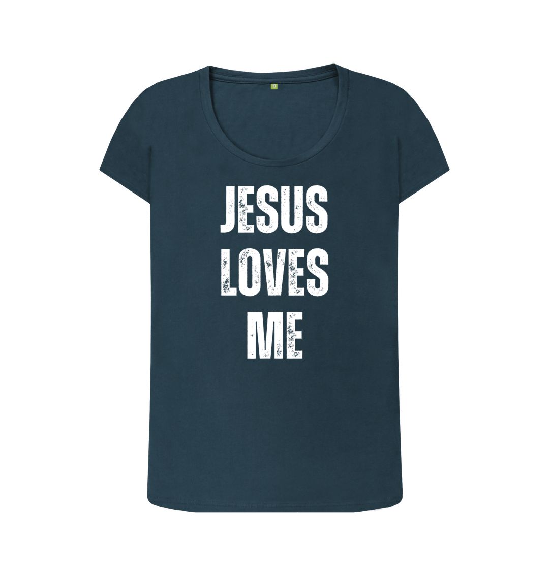 Jesus Loves Me 100% Organic cotton Women's Scoop Neck T-shirt
