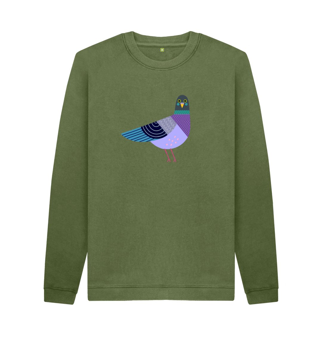 Pigeon sweatshirt - Mens - Organic - Woody
