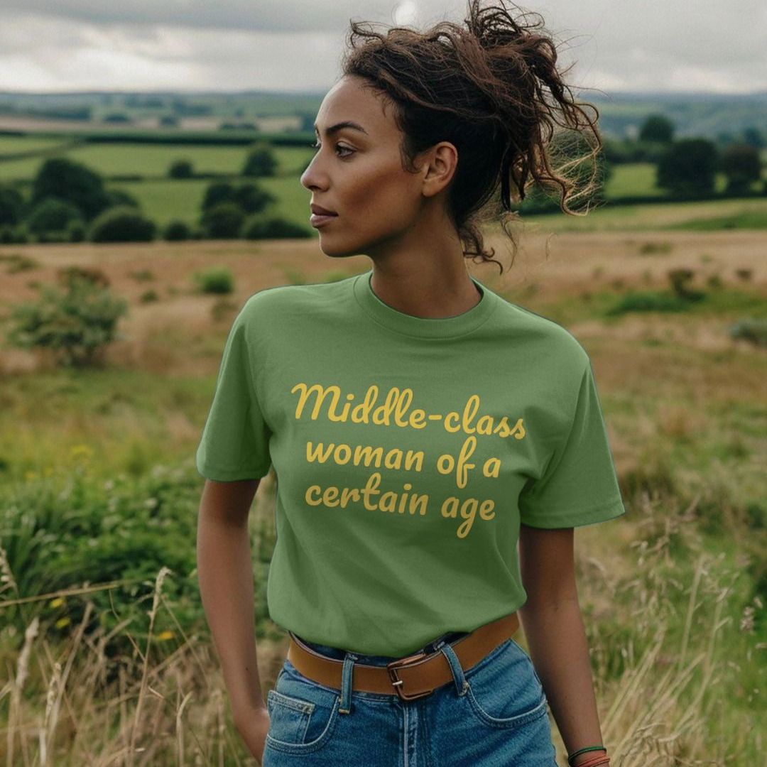 Middle-class woman of a certain age straight fit CHARITY T shirt