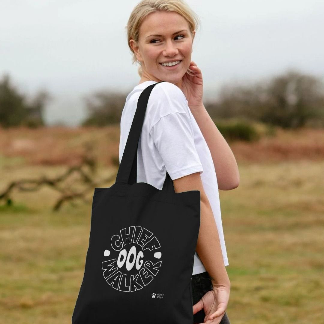 Tote Bag Chat Mignon Spotted Dog - Sac Courses Réutilisable Coton Épais 38x42 Cm