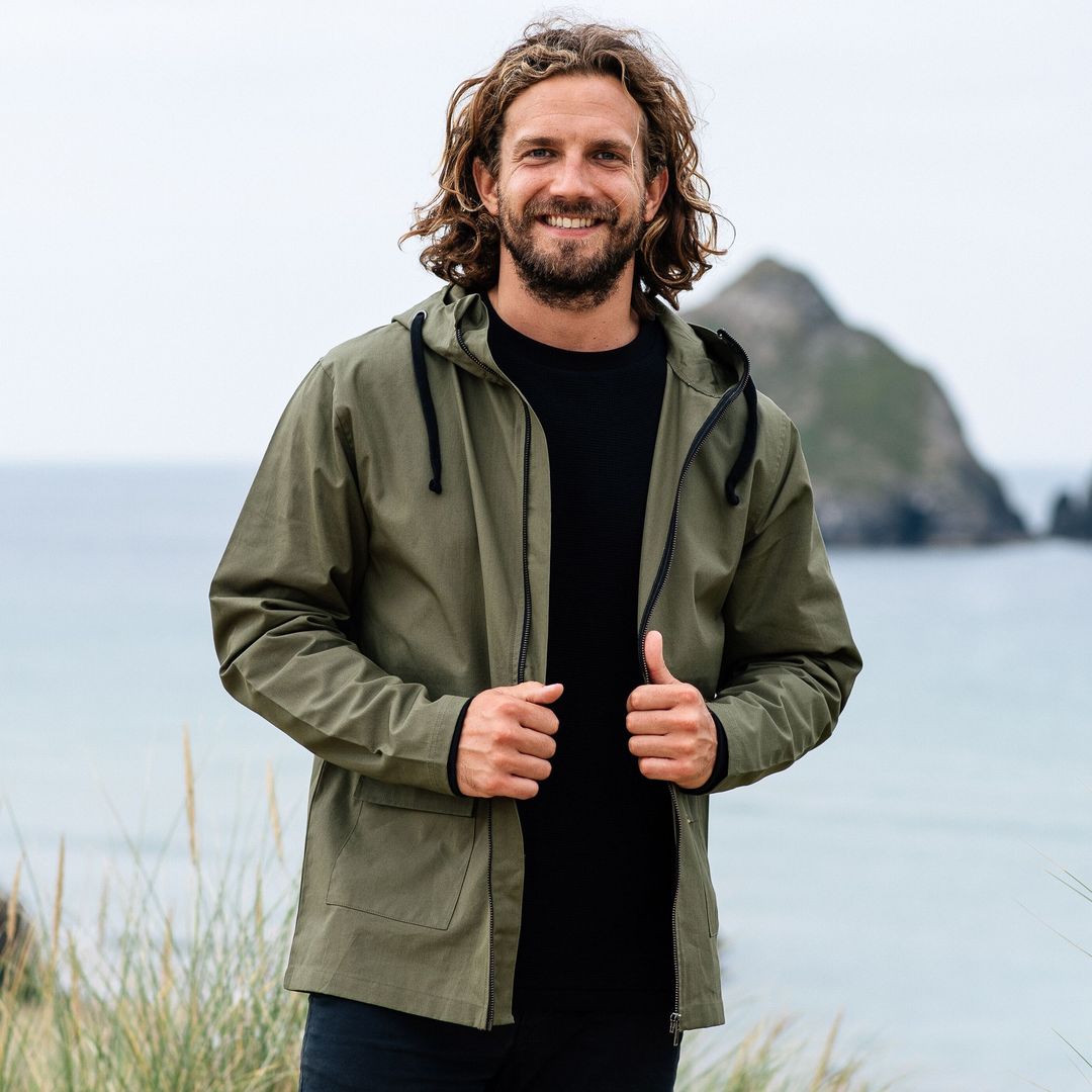 Men's Raincoat Waterproof Zip Jacket Rapanui