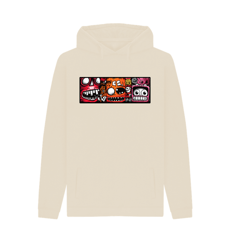 Men's Comic Strip Robot Heads Hoodie