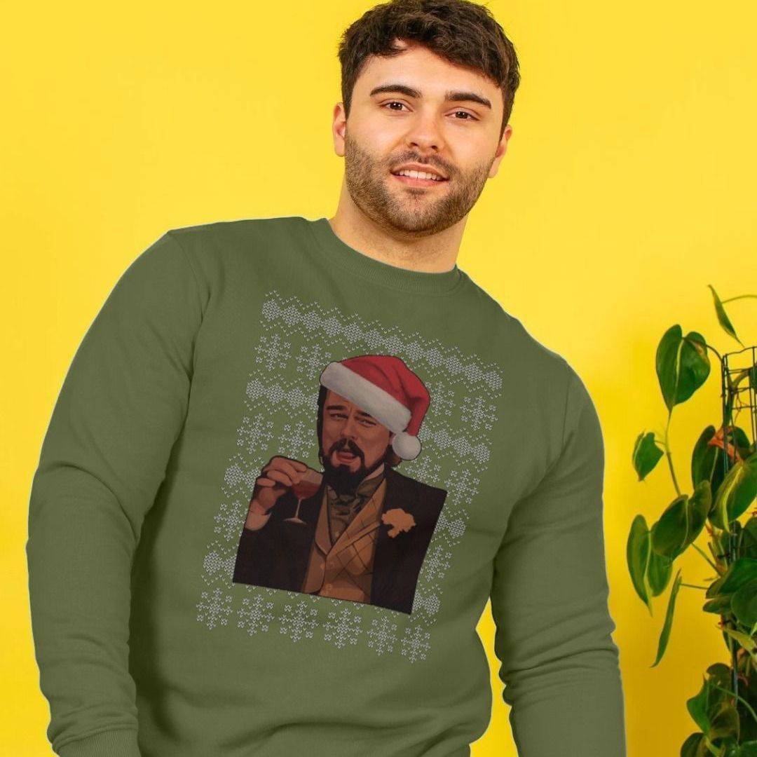 Leonardo DiCaprio Christmas Jumper Laughing Leo Shirtbox