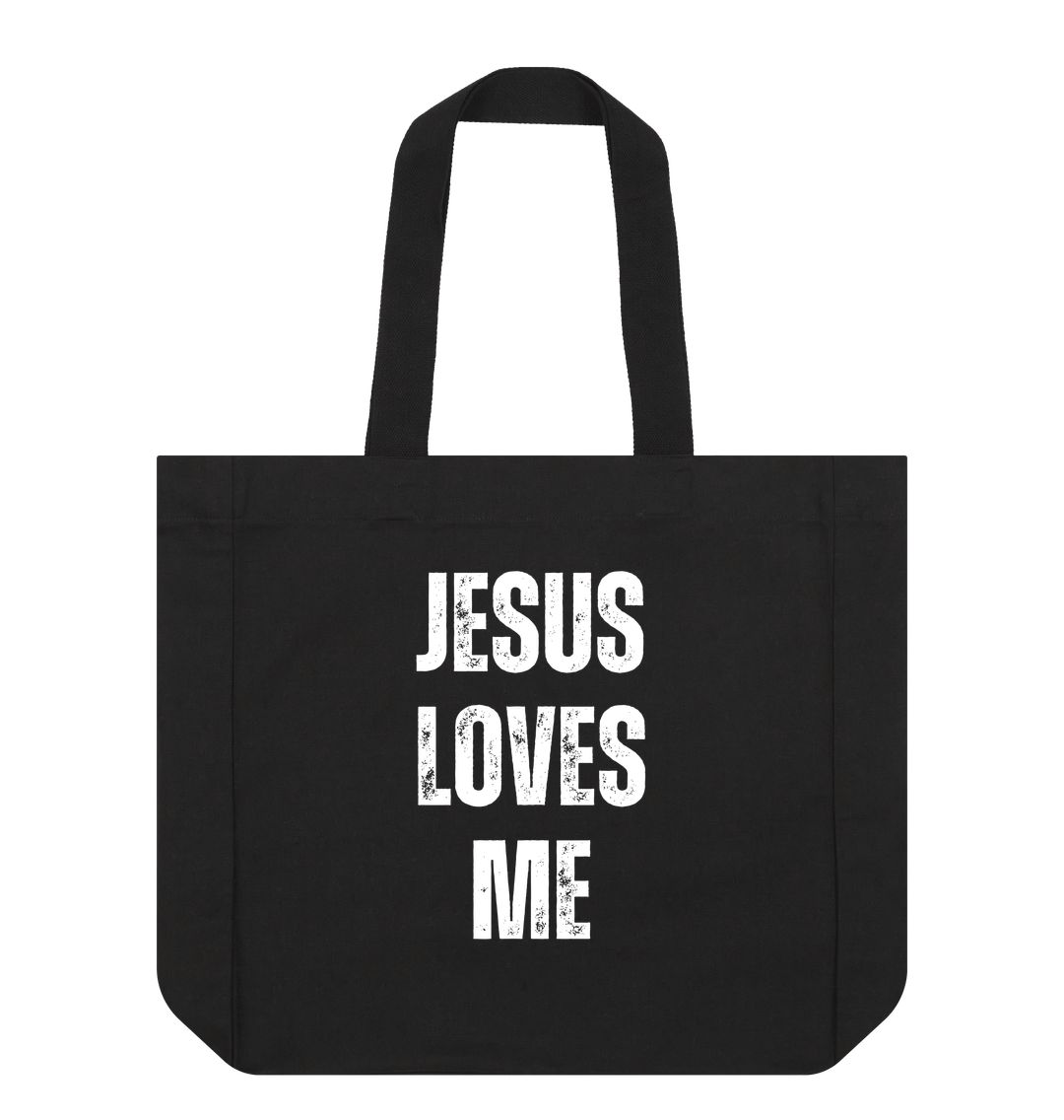 Jesus Loves Me 100% Organic cotton shopping tote bag