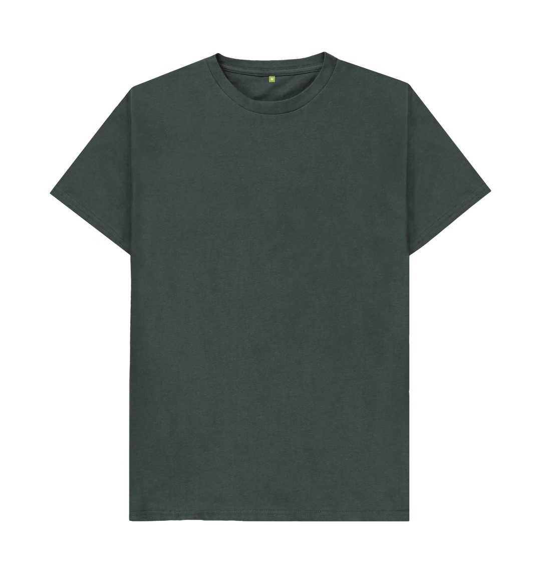 Organic Cotton Plain Dark Gray T Shirts Men's Solid Organic Short