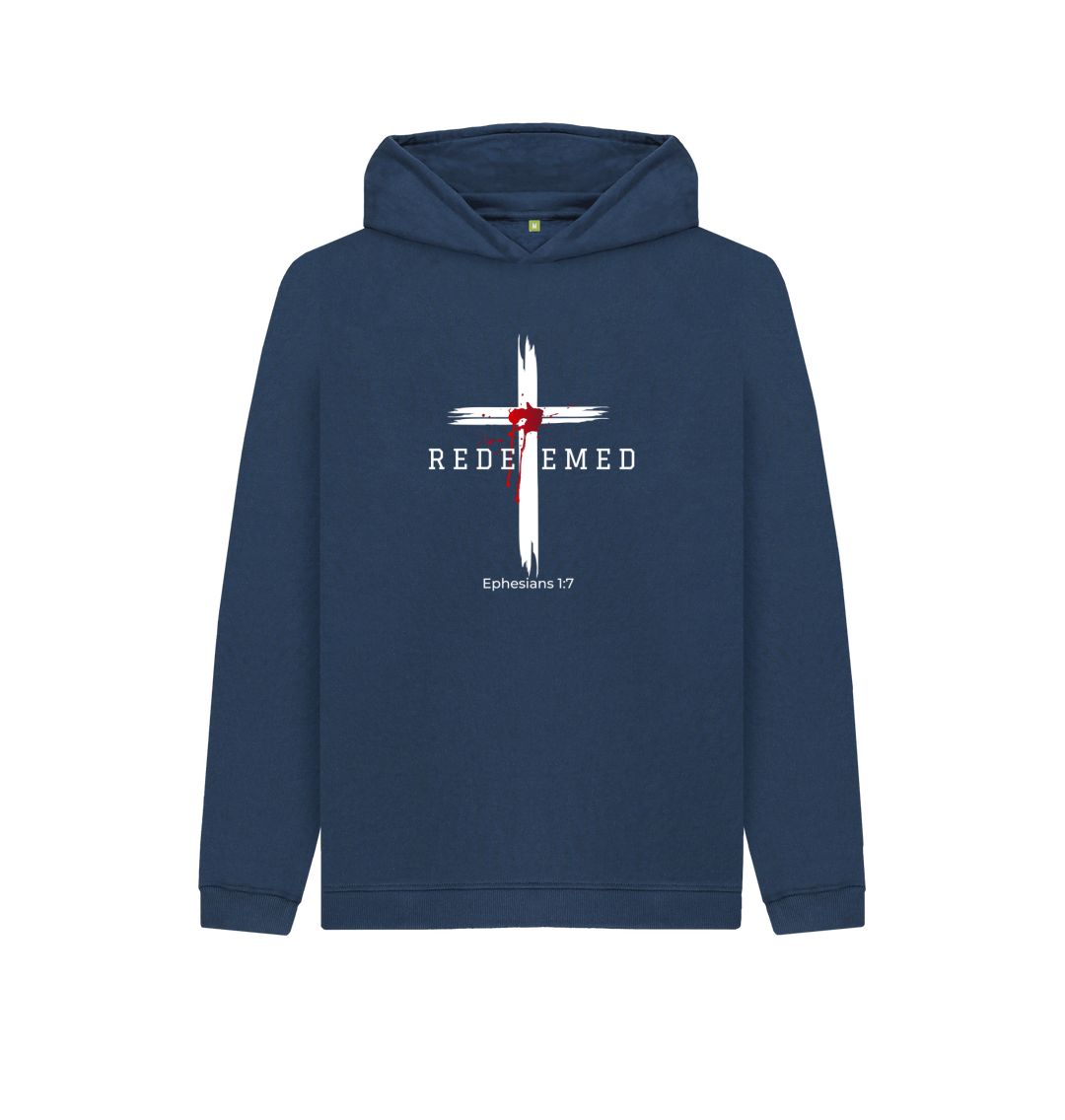 Ephesians 1:7 - Redeemed by the blood of Jesus Organic cotton Kid's Pullover Hoody