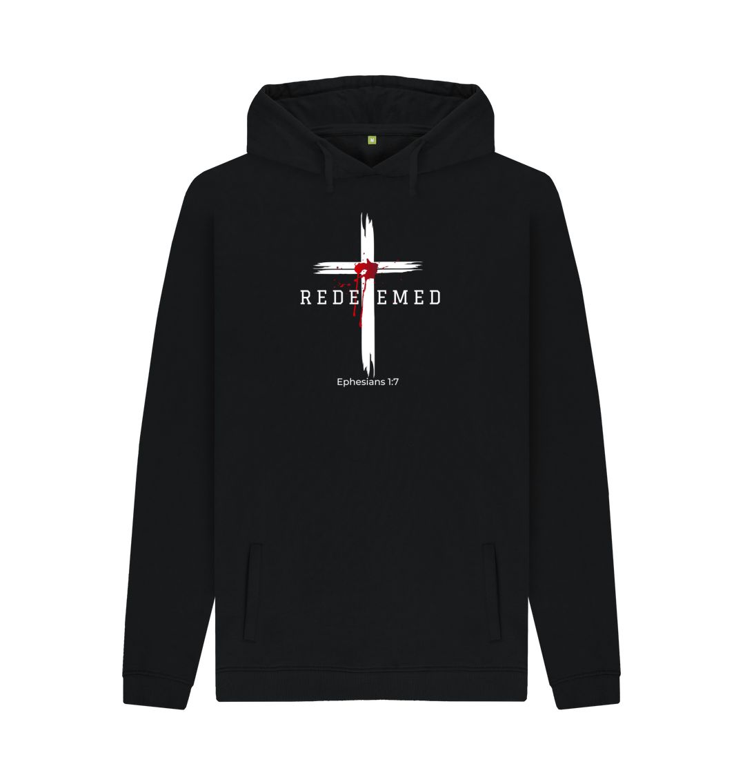 Ephesians 1:7 - Redeemed by the blood of Jesus Organic cotton Men's Pullover Hoodie