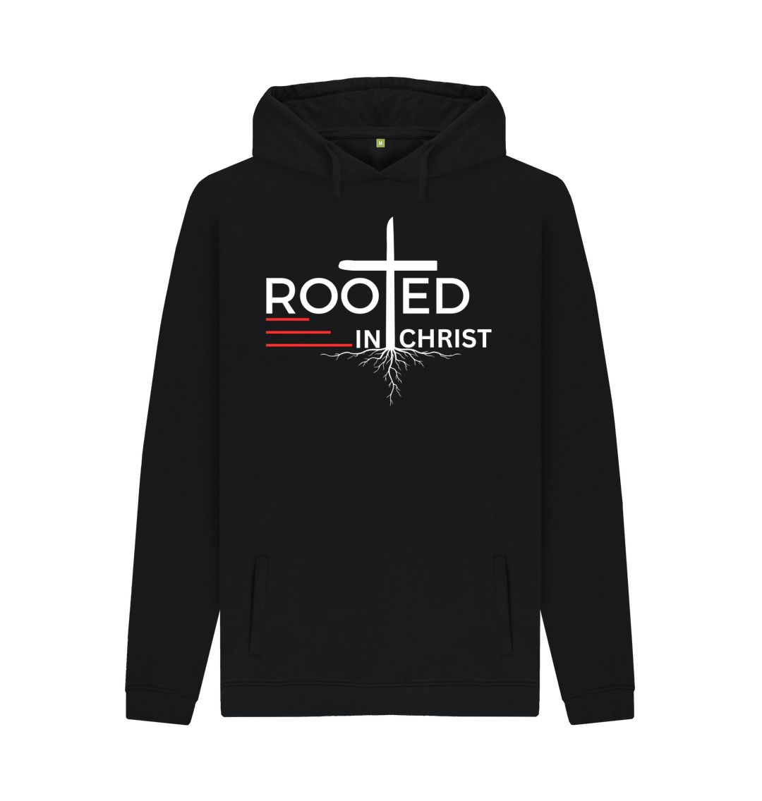 Colossians 2:7 - Rooted in Christ Organic cotton Men's Pullover Hoodie