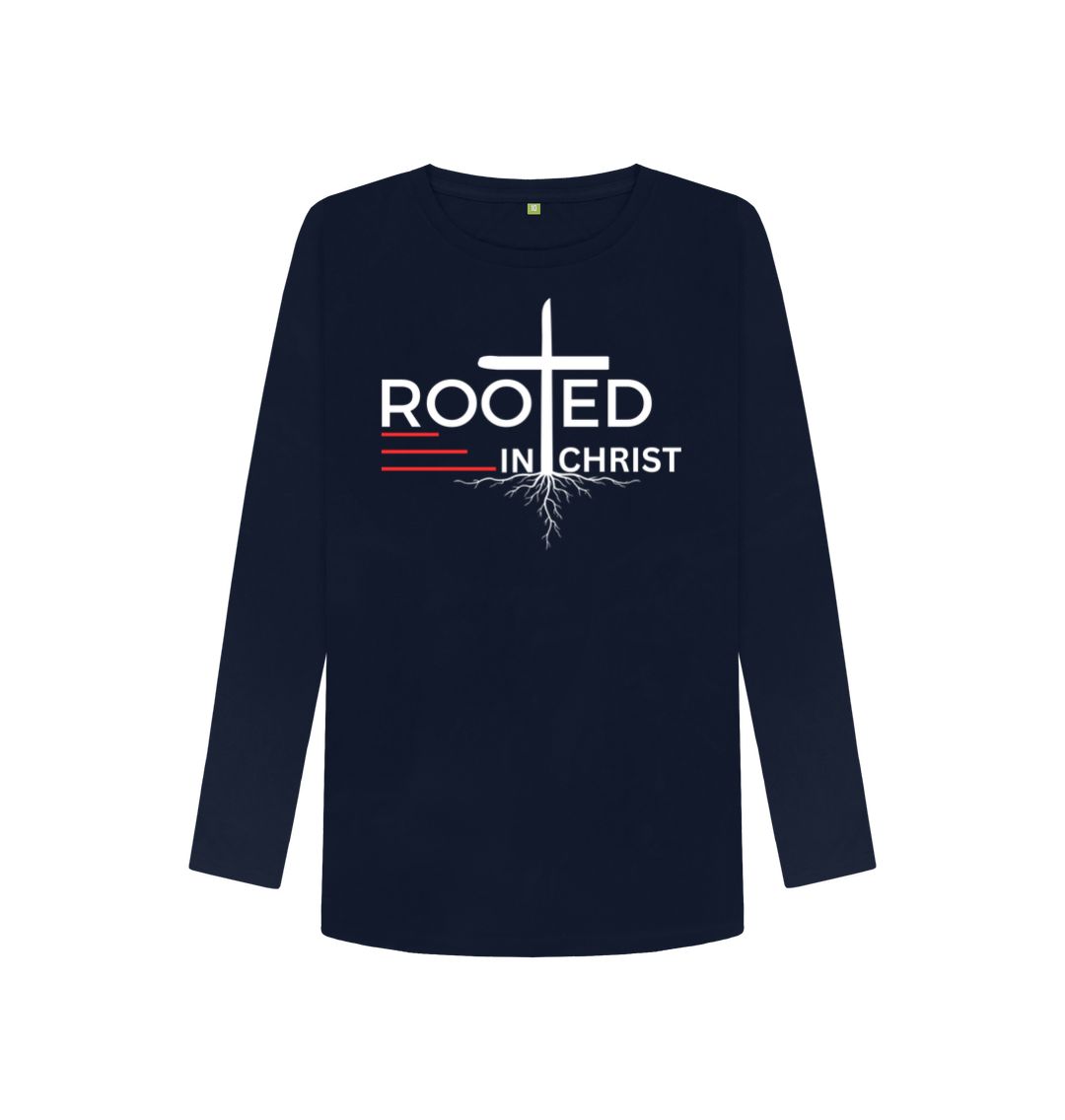 Colossians 2:7 - Rooted in Christ Organic cotton Women's Long Sleeve T-shirt