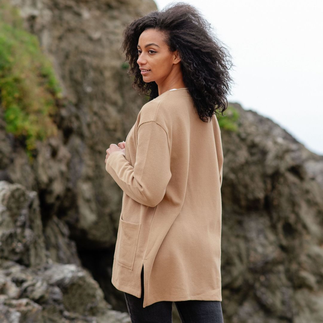 Women's Waffle Knit Cardigan