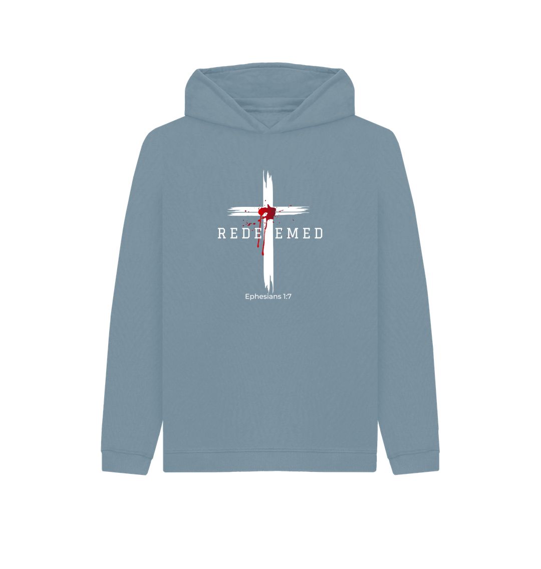 Ephesians 1:7 - Redeemed by the blood of Jesus Organic cotton Kid's Pullover Hoody