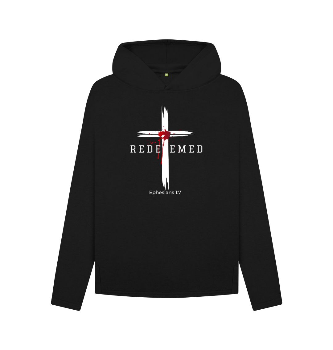 Ephesians 1:7 - Redeemed by the blood of Jesus Organic cotton Women's Relaxed Fit Hoodie