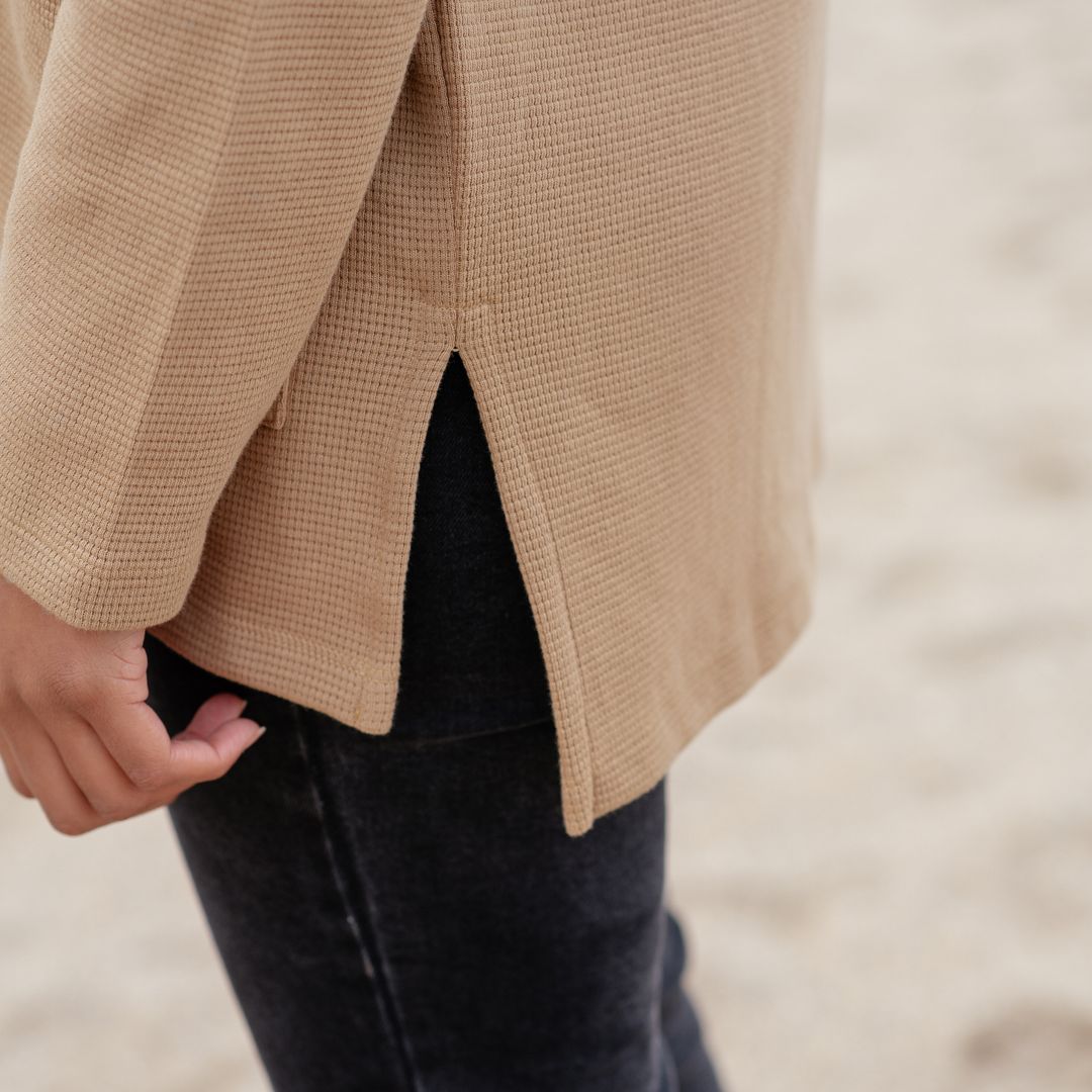 Waffle Knit Cardigan Sustainable Knitwear Rapanui