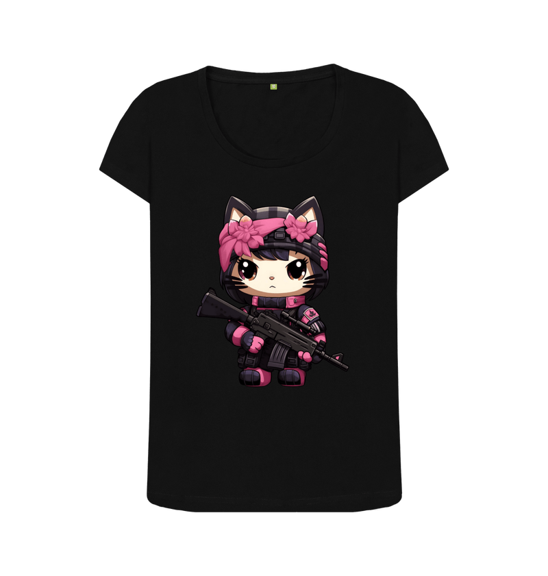 Women's Super Cute Lil Sniper Kitty T-Shirt