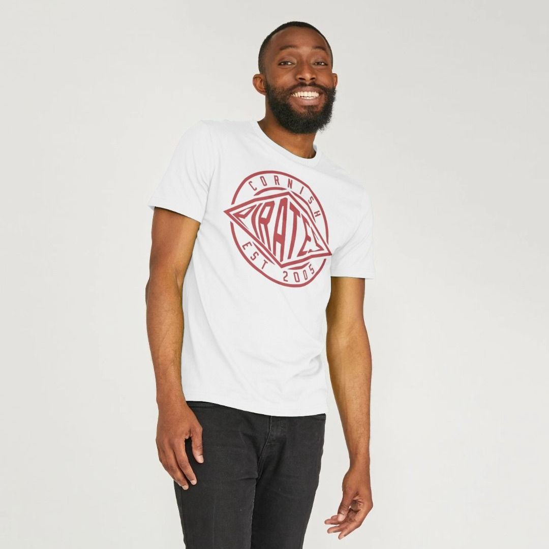 Cornish Pirates RFC Classic Logo T-Shirt | White Rugby Tee | Cornish ...