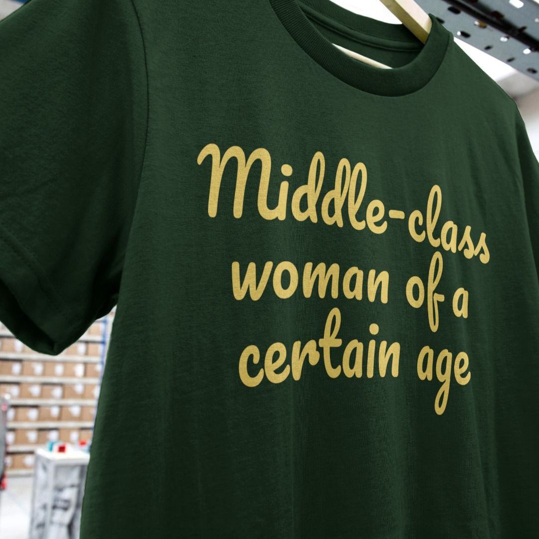 Middle-class woman of a certain age straight fit CHARITY T shirt