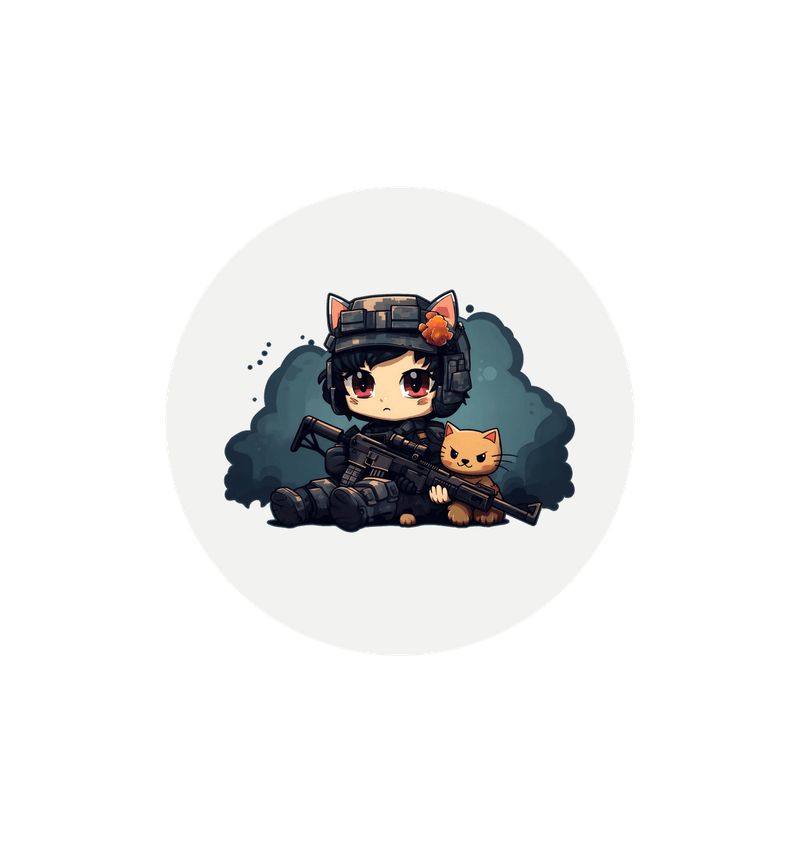 Kawaii Style Call Of Duty Gaming Girl Sticker
