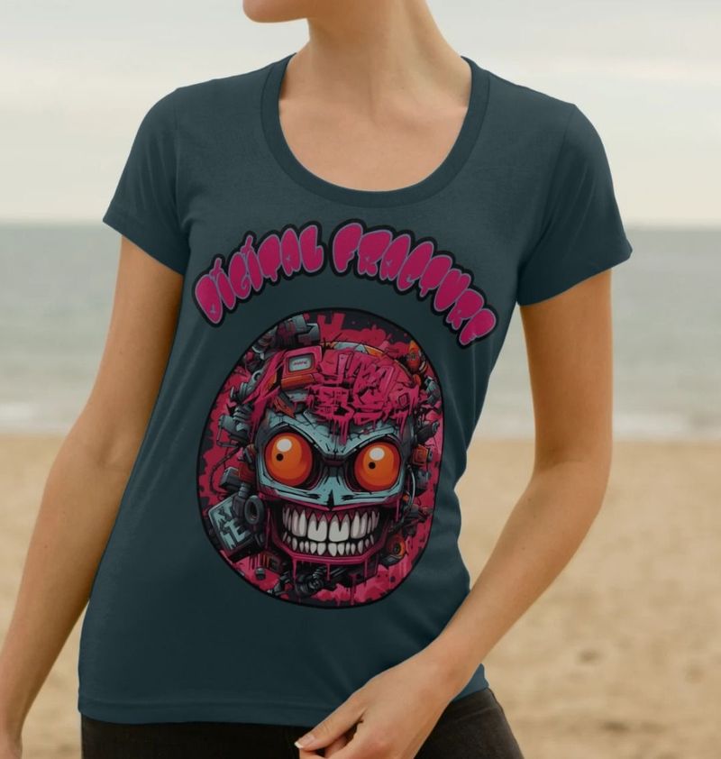 Women's Limited Edition Skull Bot Happy Head T-Shirt