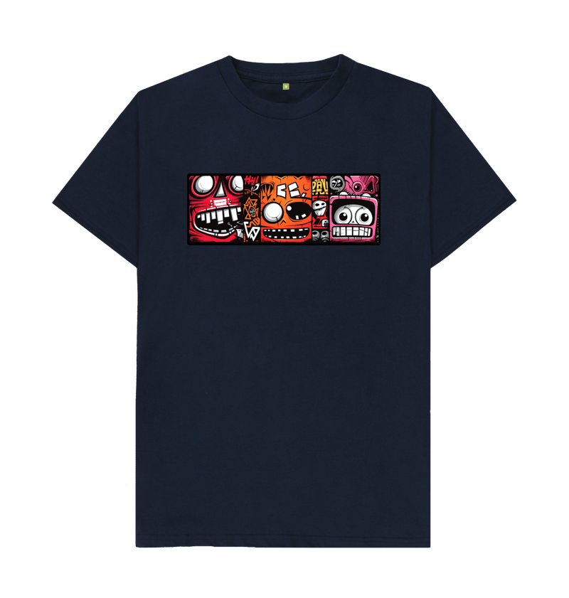 Men's Comic Strip Robot Heads T-Shirt
