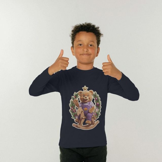 Little Bear of Hope Kids Christmas Long Sleeve Tee — fotografia 1
