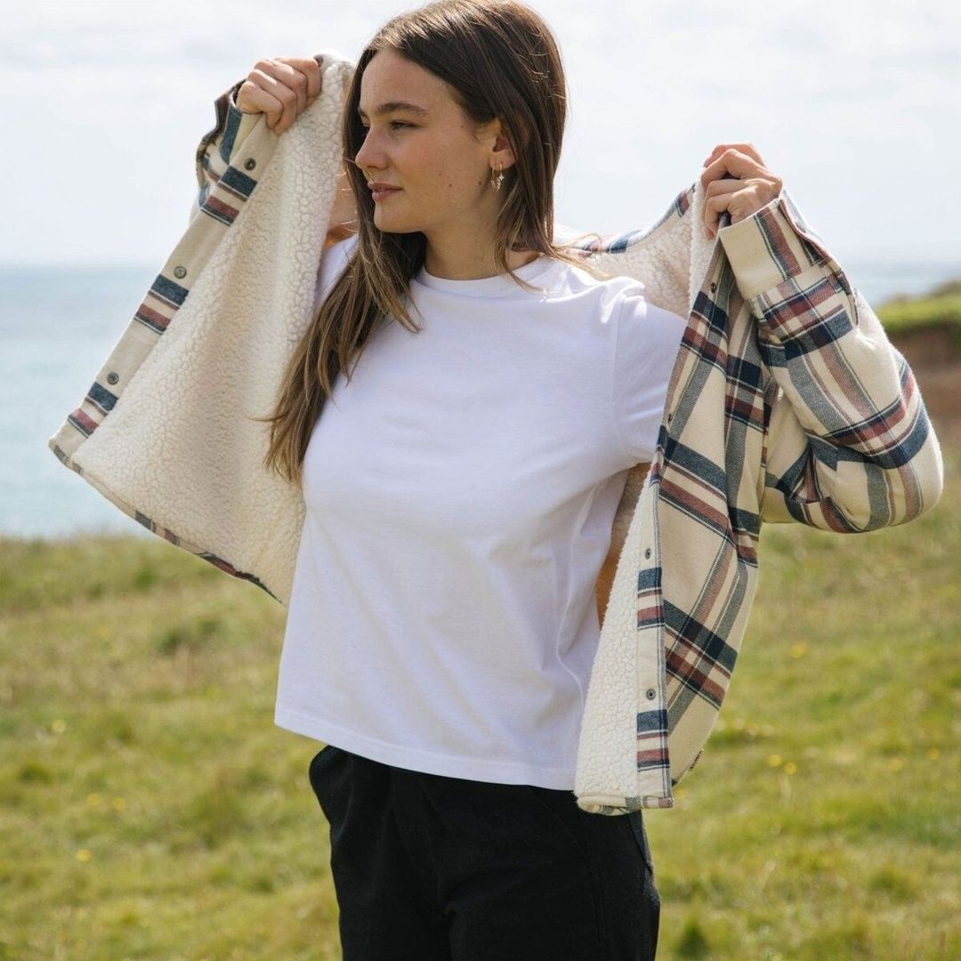 Women's Sherpa Lined Flannel Jacket - Main Image