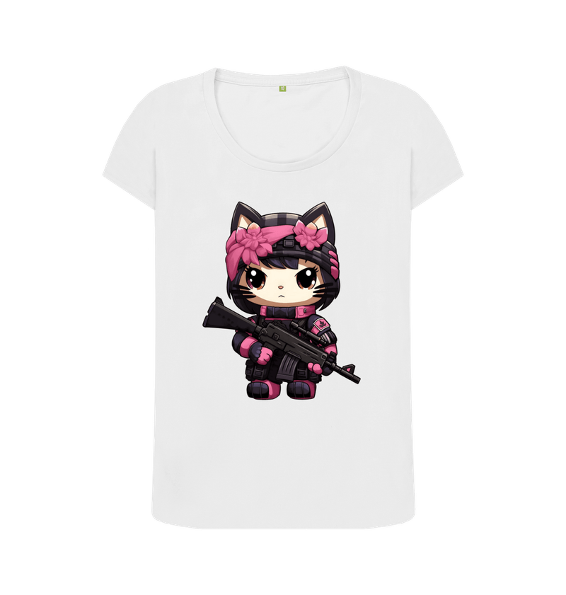 Women's Super Cute Lil Sniper Kitty T-Shirt