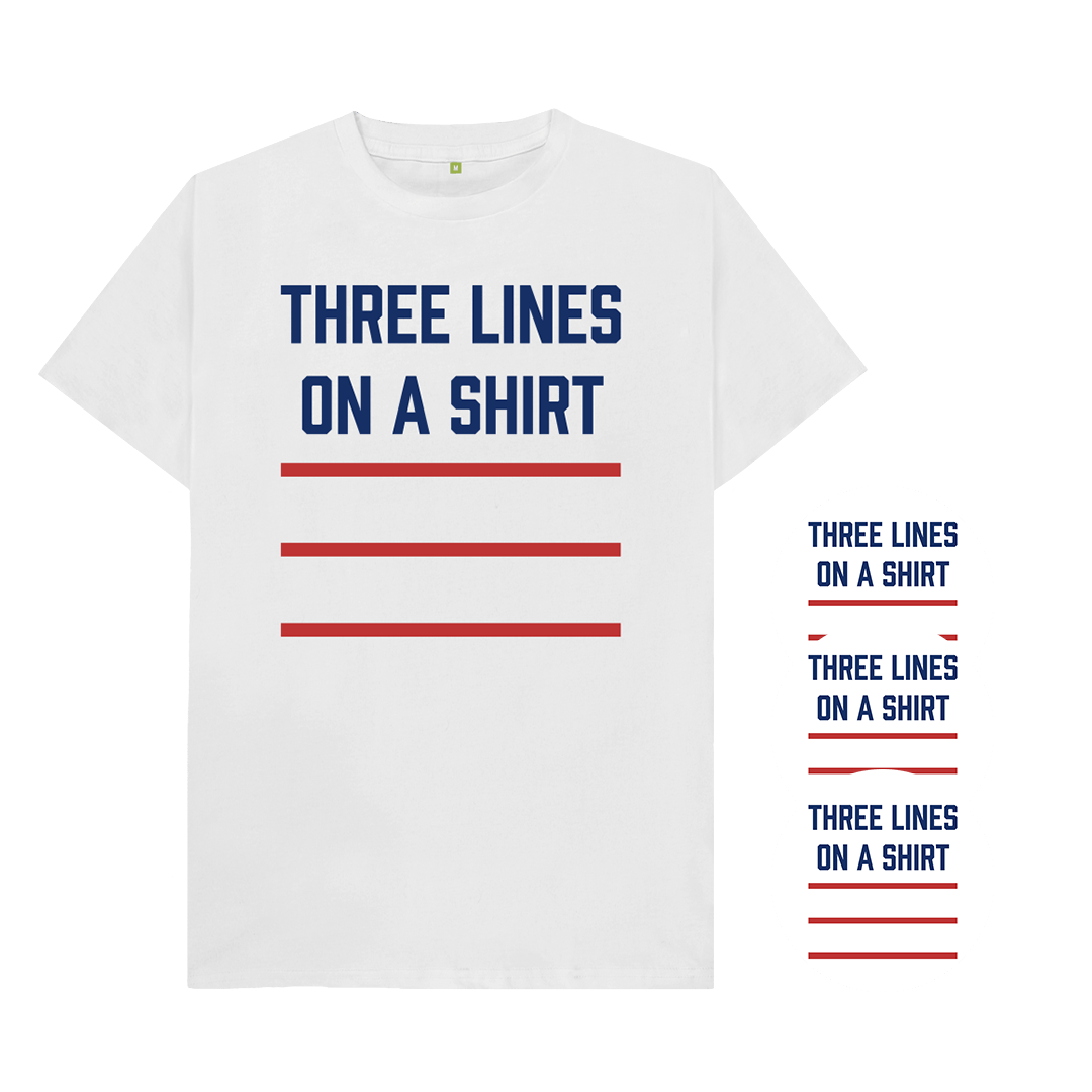 three lines t-shirt | england t-shirt | USA Soccer Guy