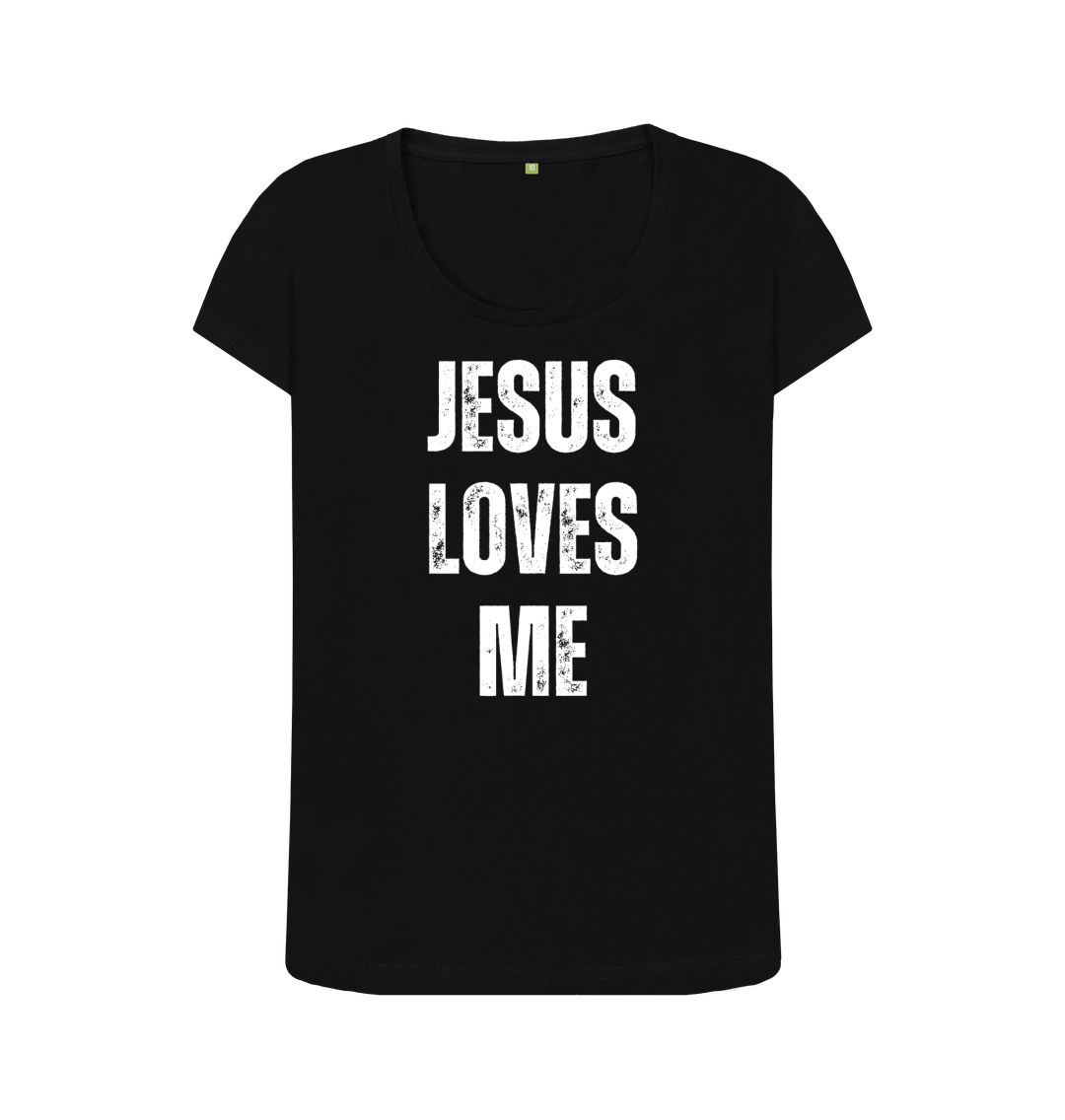 Jesus Loves Me 100% Organic cotton Women's Scoop Neck T-shirt