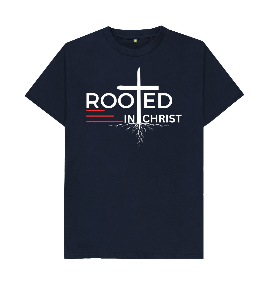 Colossians 2:7 - Rooted in Christ Organic cotton Men's T-Shirt