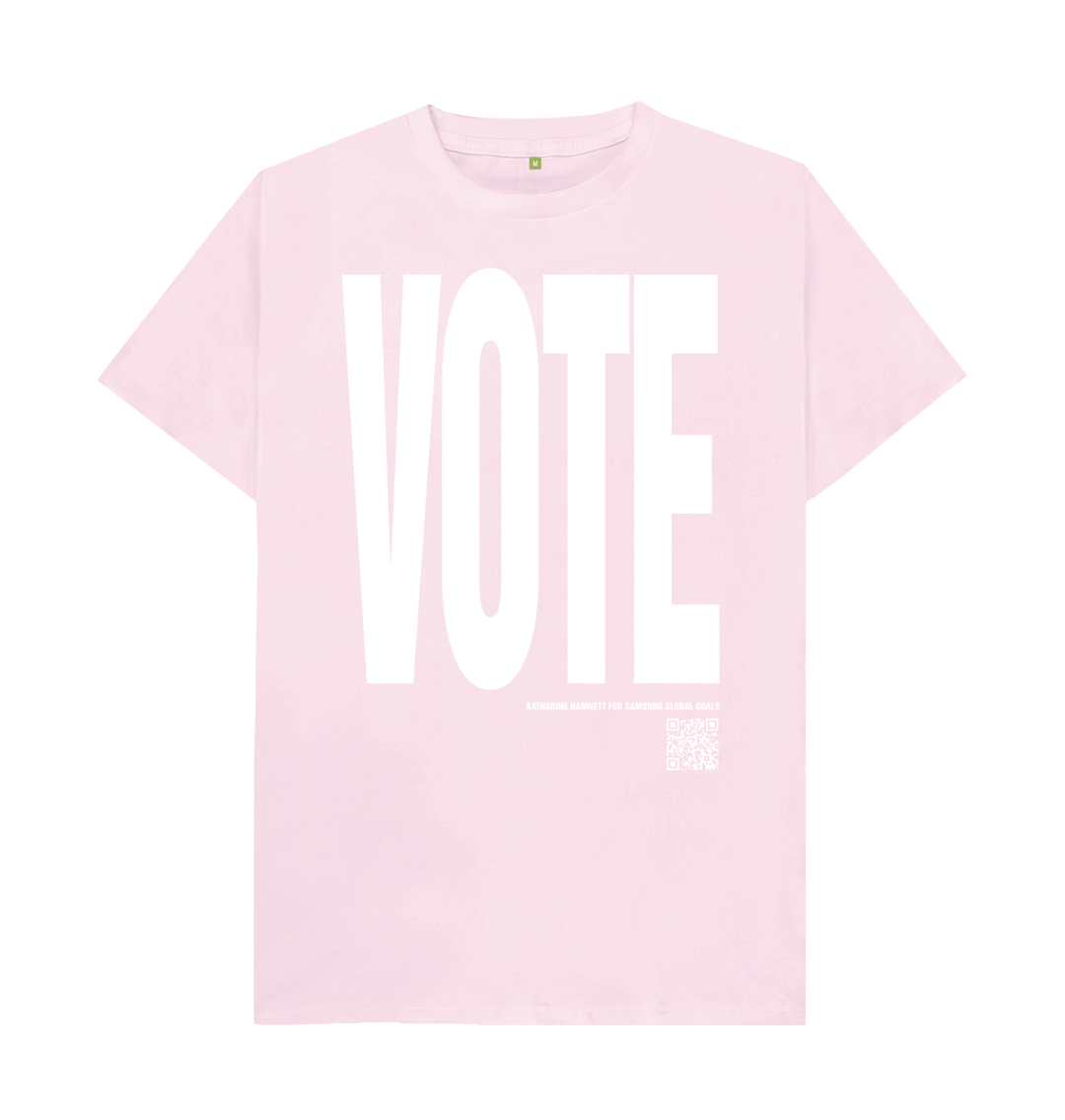 Vote White Print Slogan T-shirt