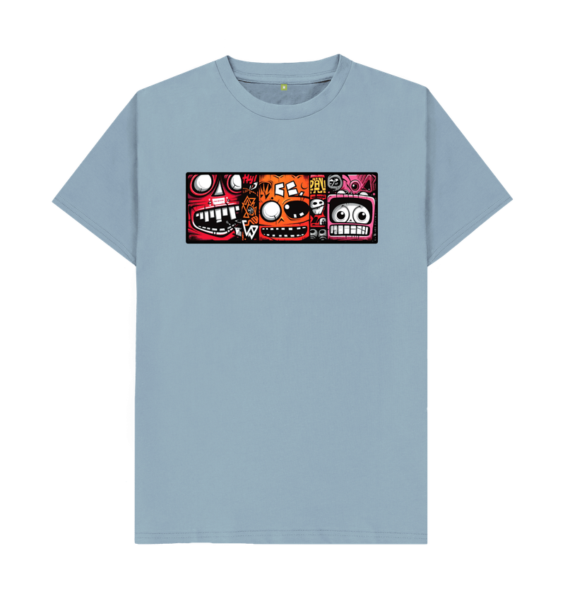 Men's Comic Strip Robot Heads T-Shirt