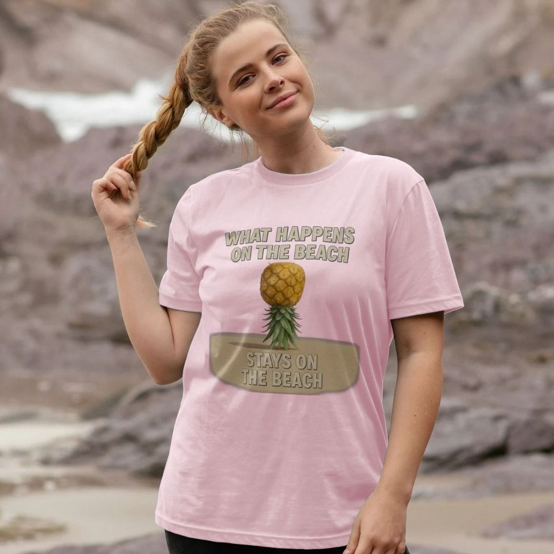 Swingers Beach TShirt for Women – Funny Upside Down Pineapple