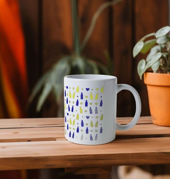 Plant Milk Pattern ceramic mug
