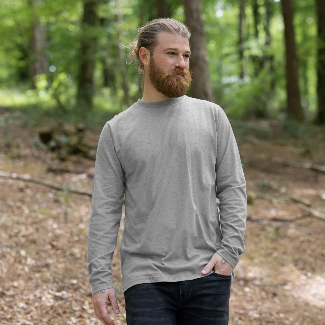 organic cotton crew neck long sleeve men's