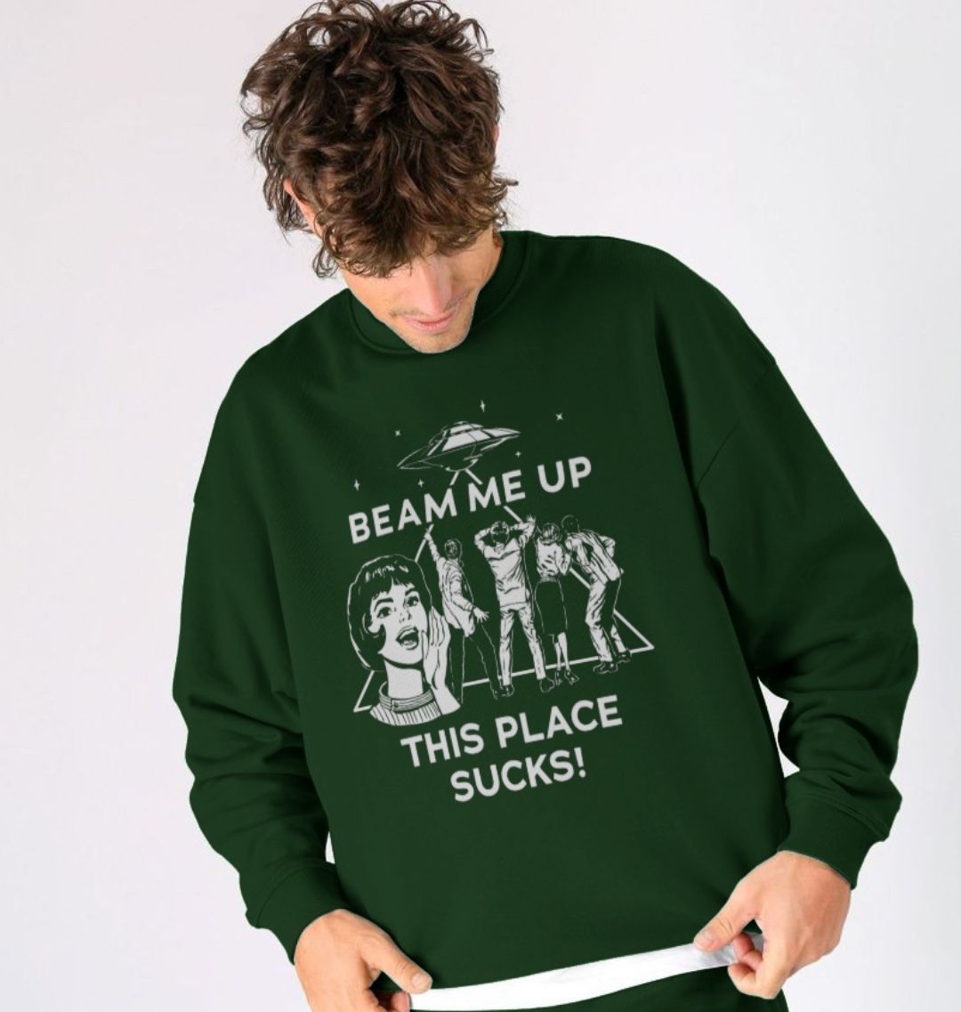 Beam Me Up Stranger Things Unisex Oversized Sweatshirt