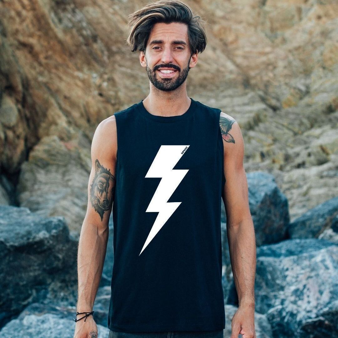 Débardeur David Bowie Lightning Bolt - Blanc - Taille M - Coton 100% - Neuf Avec étiquettes