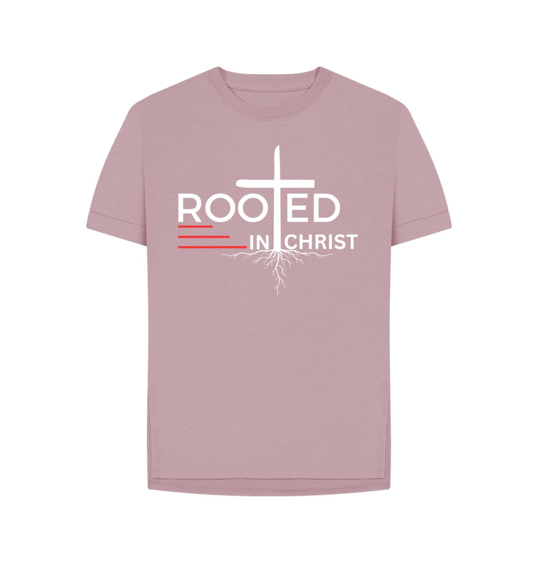 Colossians 2:7 - Rooted in Christ Organic cotton Women's Relaxed Fit T-Shirt
