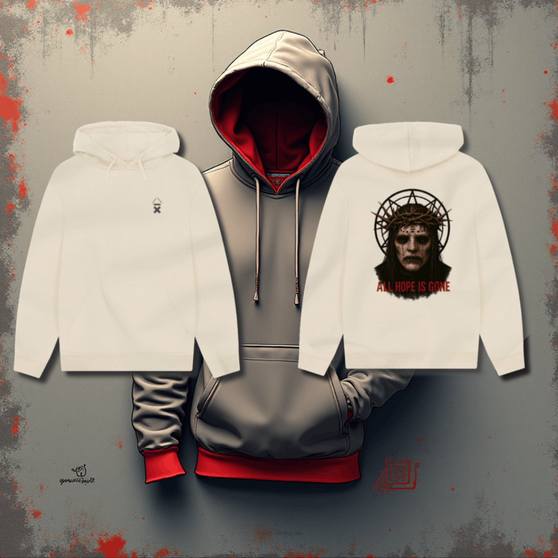 Custom  graphic applied to a sustainable organic cotton hoodie with clean edges, created for a UK customer, showcasing sustainable, organic cotton streetwear made to order with no waste print processes. Above Average Clothing