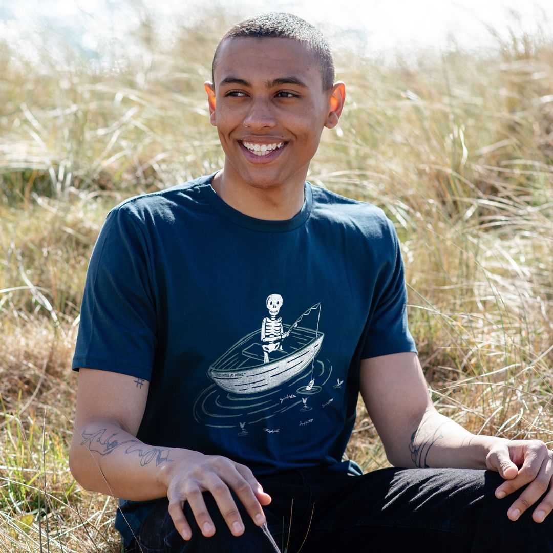 Fishing Skeleton T-shirt Fishing Tee Rapanui - Main Image