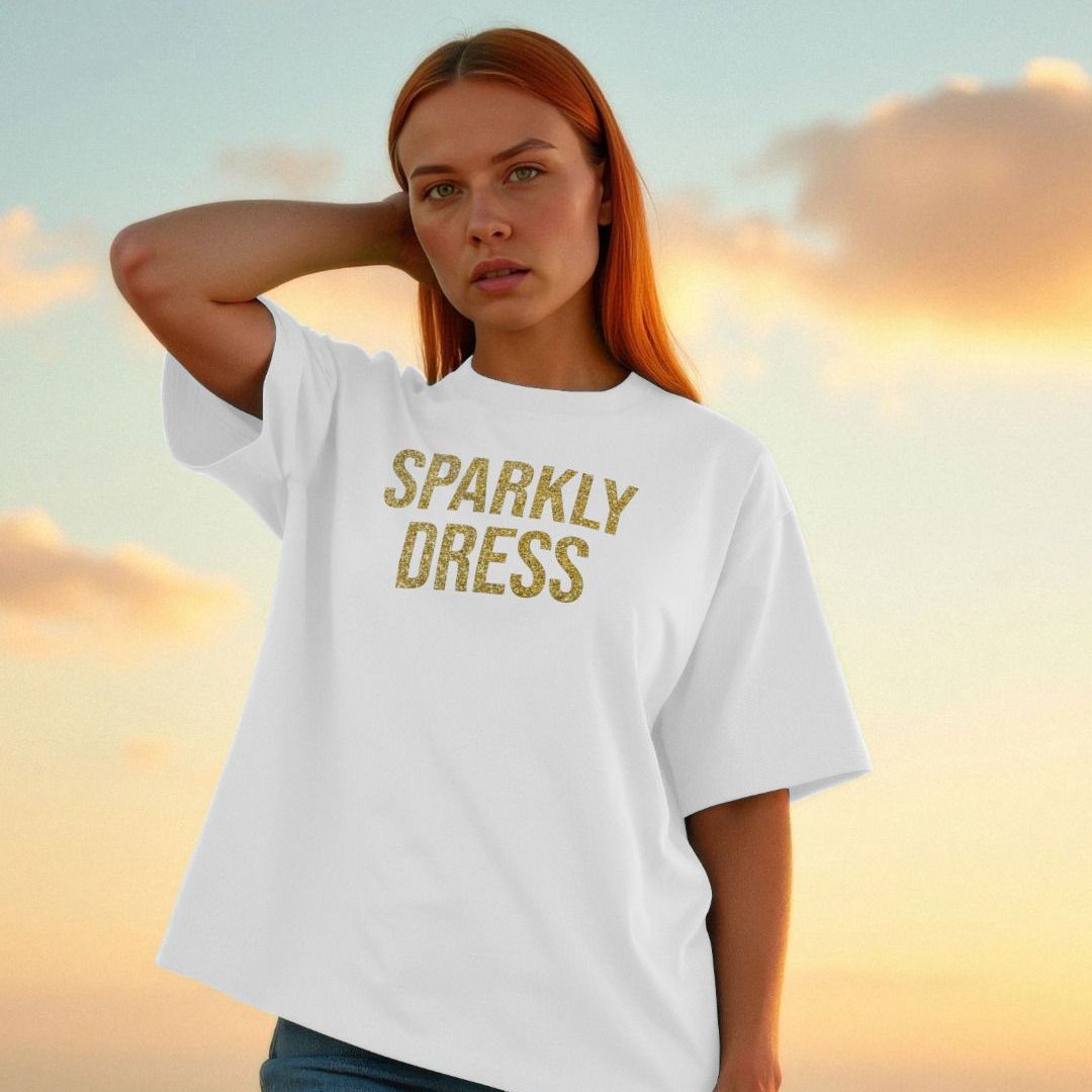 Sparkly Dress Oversize T Shirt
