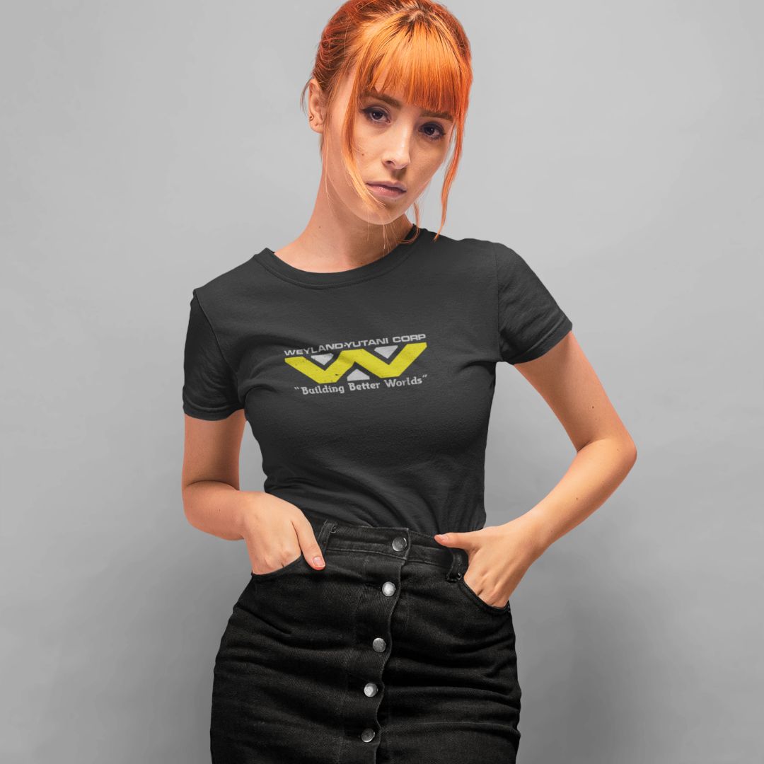 Women's Alien inspired 'Weyland-Yutani Corp' distressed logo Tee